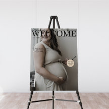 Elegant magazine cover photo Baby shower welcome