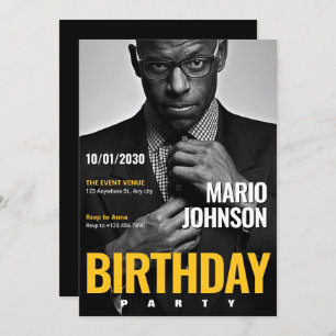 Elegant Magazine Cover photo birthday Invitation