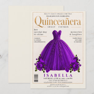 Elegant Magazine Cover Quinceanera Invitation