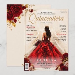 Elegant Magazine Cover Quinceanera Invitation