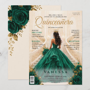 Elegant Magazine Cover Quinceanera Invitation