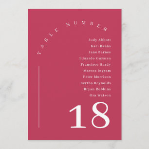 Elegant Magenta Arch Wedding Seating Chart Table  Invitation