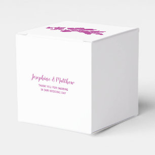 Elegant Magenta Orchid Personalised Wedding Favour Box