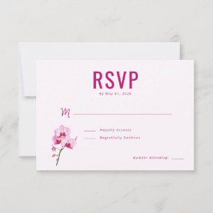 Elegant Magenta Orchid RSVP Card