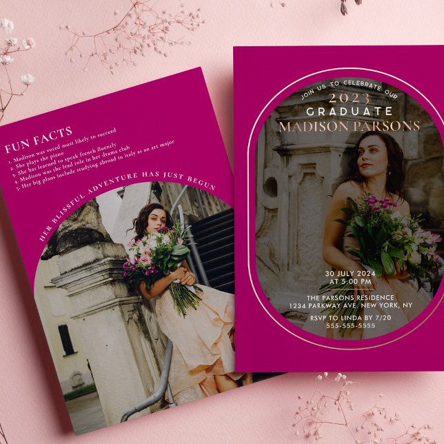 Elegant Magenta Photo Graduation  (Creator Uploaded)