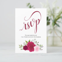 Elegant Magenta & Pink Boho Roses Bouquet Wedding