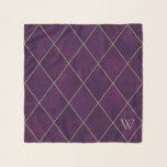 Elegant Magenta Purple Argyle Print Monogrammed Scarf<br><div class="desc">A beautiful Elegant Deep Magenta Purple Argyle Pattern Scarf. It can be monogrammed with the Initial of the name. It makes a perfect gift for your Mum,  Wife,  Daughter,  Girlfriend,  or Fiancee.</div>
