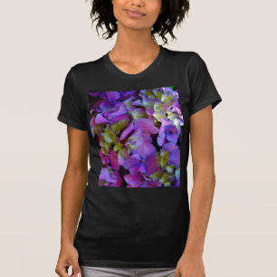 Elegant Magenta Purple blue Hydrangeas flowers T-Shirt