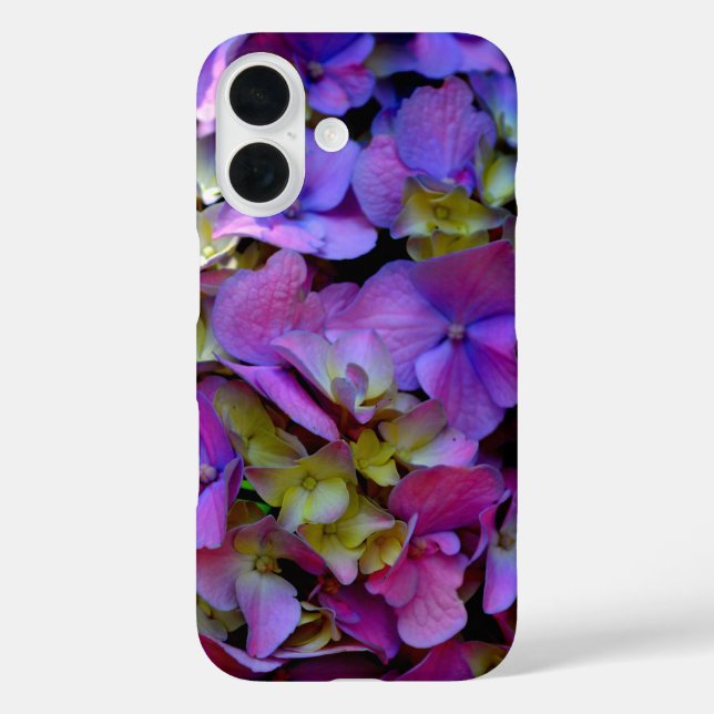 Elegant Magenta Purple yellow Hydrangeas flowers Case-Mate iPhone Case (Back)