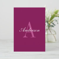 Elegant Magenta Red, Pink & White Name & Monogram