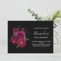  Elegant Magenta Rose Floral Bouquet Birthday