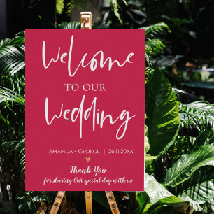 Elegant Magenta welcome To Our Wedding Poster