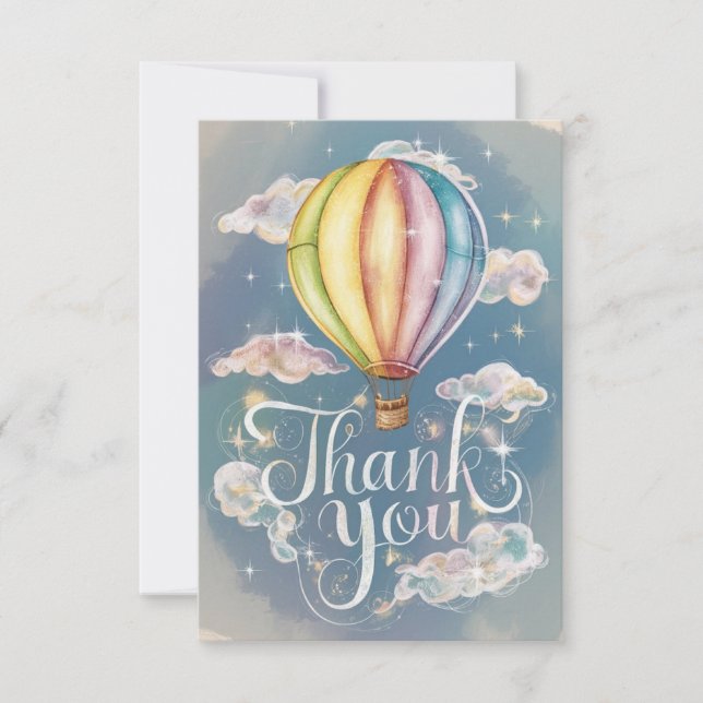Elegant Magic Hot Air Balloon  Thank You Card (Front)