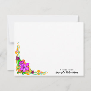 Elegant, Magical, & Bold Floral Flat Note Card