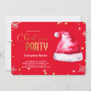 Elegant Magical Christmas Santa's hat Invitation