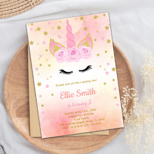 Elegant Magical Girl Party Card with Floral Design