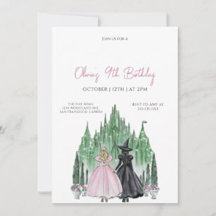 Elegant magical party girl Birthday  Invitation