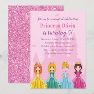 Elegant Magical Royal Princess Girl Birthday Party Invitation