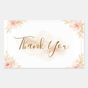Elegant Magical Whimsical Wedding Thank You Sticke Rectangular Sticker