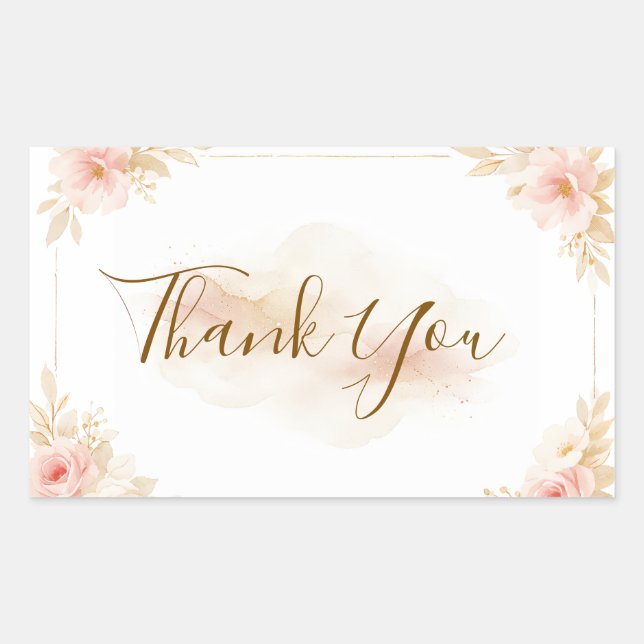 Elegant Magical Whimsical Wedding Thank You Sticke Rectangular Sticker (Front)