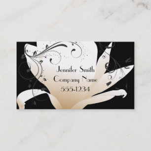 Elegant Magnolia Black & White Business Card