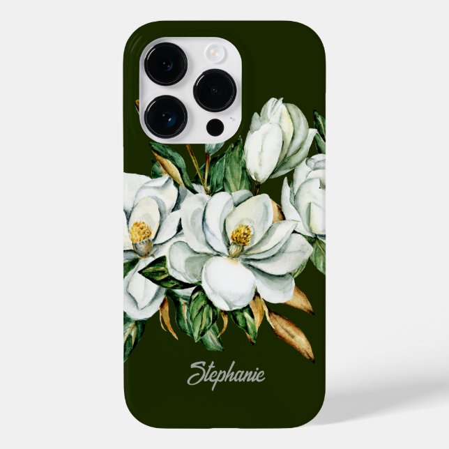 Elegant Magnolia Blossom Personalised Bridesmaid Case-Mate iPhone Case (Back)