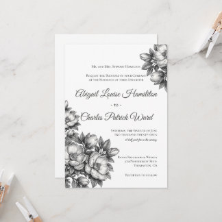 Elegant Magnolia Blossom Wedding Invitation