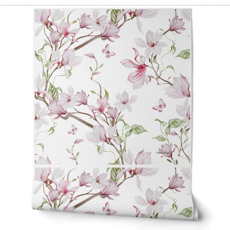 Elegant Magnolia Botanical Vinyl Wallpaper