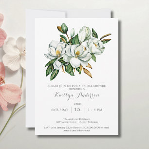 Elegant Magnolia Bridal Shower  Invitation