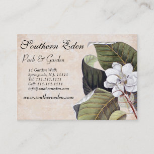 Elegant Magnolia Collage Vintage Garden Business Card