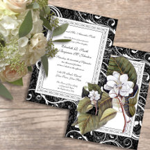 Elegant Magnolia Damask Southern Belle Wedding