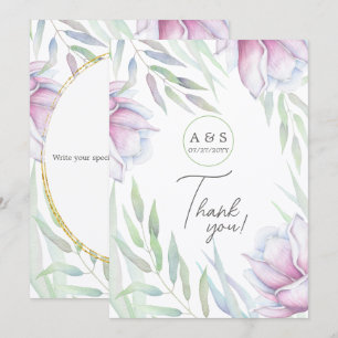 Elegant Magnolia Floral Thank You Card