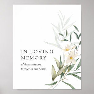 Elegant Magnolia Greenery Wedding In Loving Memory Poster