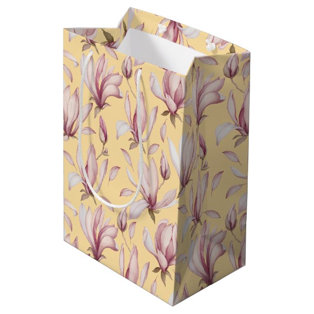  Elegant Magnolia Medium Gift Bag (Back Angled)
