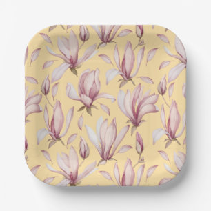 Elegant Magnolia Paper Plate