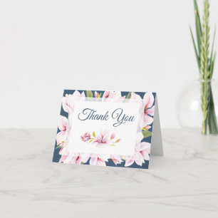 Elegant Magnolia Watercolor Floral Thank You Card