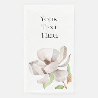 Elegant Magnolia Watercolor Paper Guest Towel Napkin