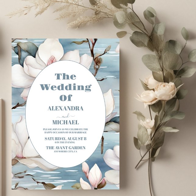 Elegant Magnolia Wedding Invitation (Creator Uploaded)