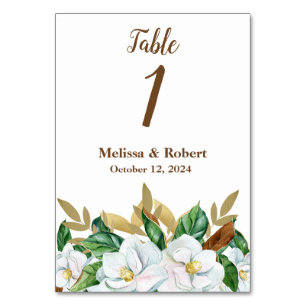 Elegant Magnolia Wedding Table Card