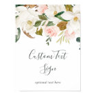 Elegant Magnolia | White & Blush Custom Text Sign