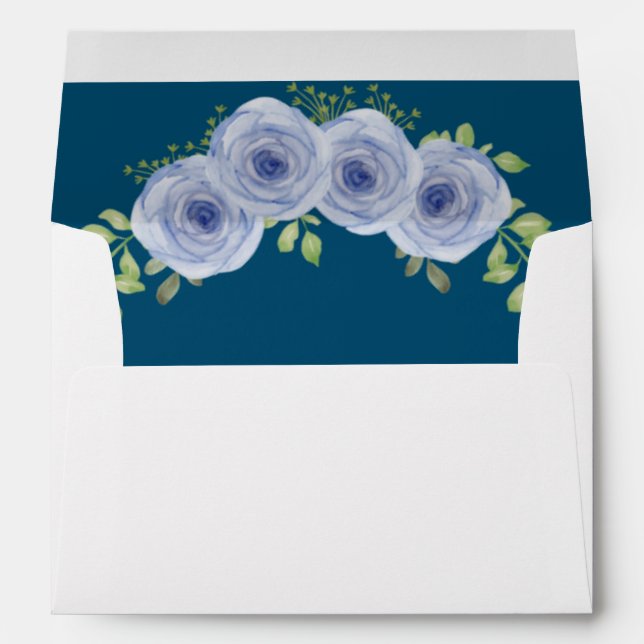 Elegant Magnolia White & Blush  Wedding Envelope (Back (Bottom))