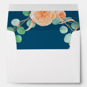 Elegant Magnolia White & Blush  Wedding Envelope