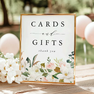 Elegant Magnolias Baby Shower Cards and Gifts Poster