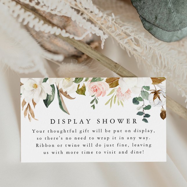 Elegant Magnolias Baby Shower Display Shower Enclosure Card (Creator Uploaded)