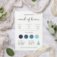 Elegant Maid of Honour info card