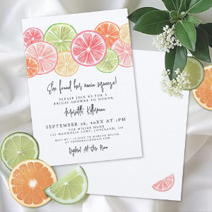 Elegant Main Squeeze Citrus Bridal Shower Invitation
