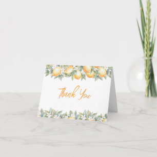 Elegant Main Squeeze Lemon Citrus Bridal Shower Thank You Card