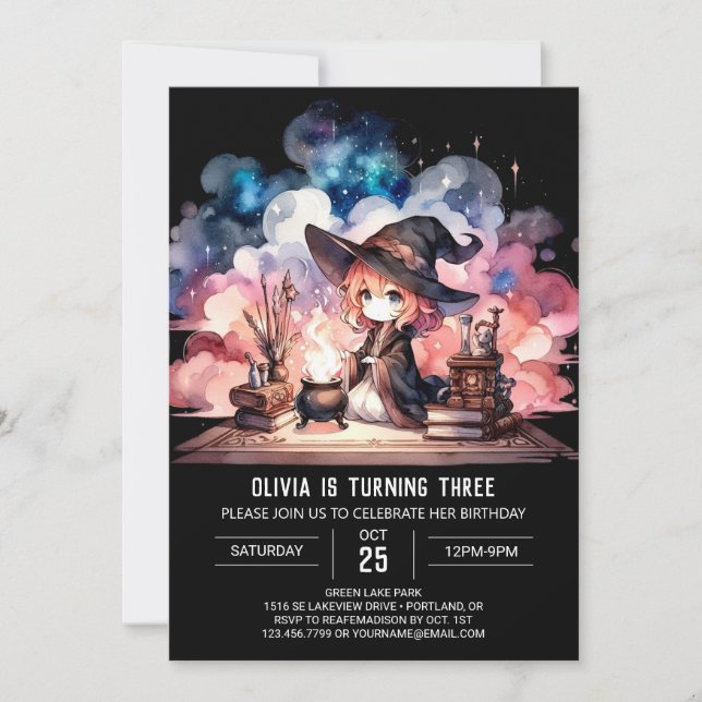 Elegant Majestic Wizard Birthday Invitation (Front)