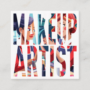 Elegant Makeup Artist Fashion square business card