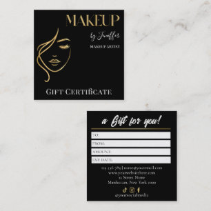 Elegant makeup artist Gift Certificate Card